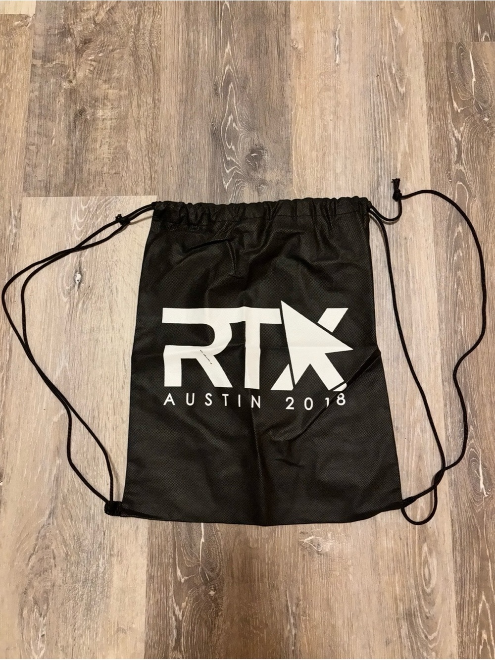 RoosterTeeth RTX Austin 2018 Black Drawstring Backpack